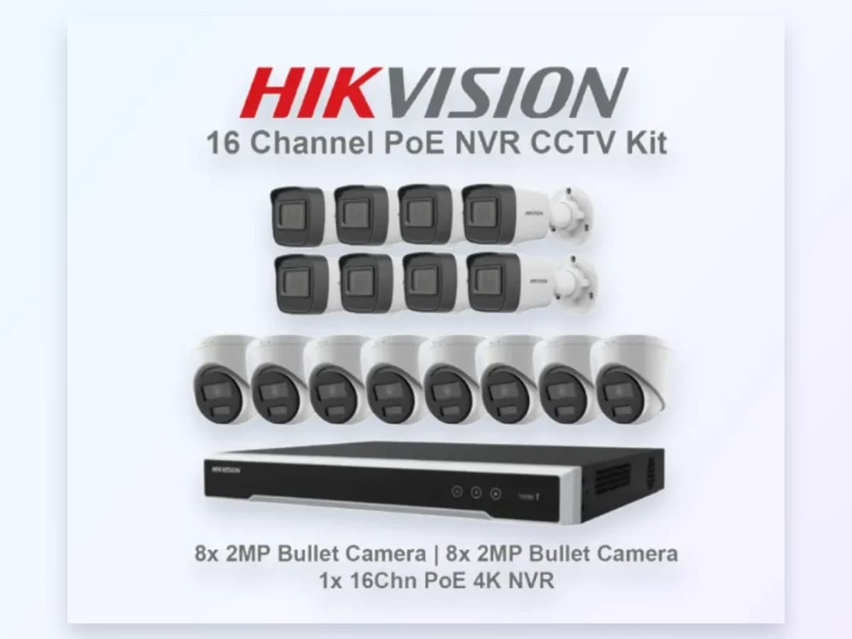 KIT DE CAMARAS HIKVISION 16POE NVR